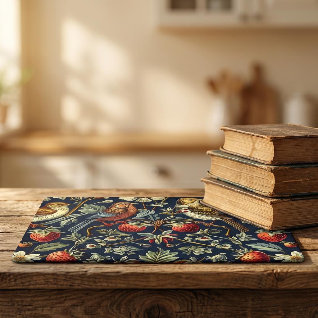 William Morris Strawberry Thieves Dish Mat | Microfiber Kitchen Mat