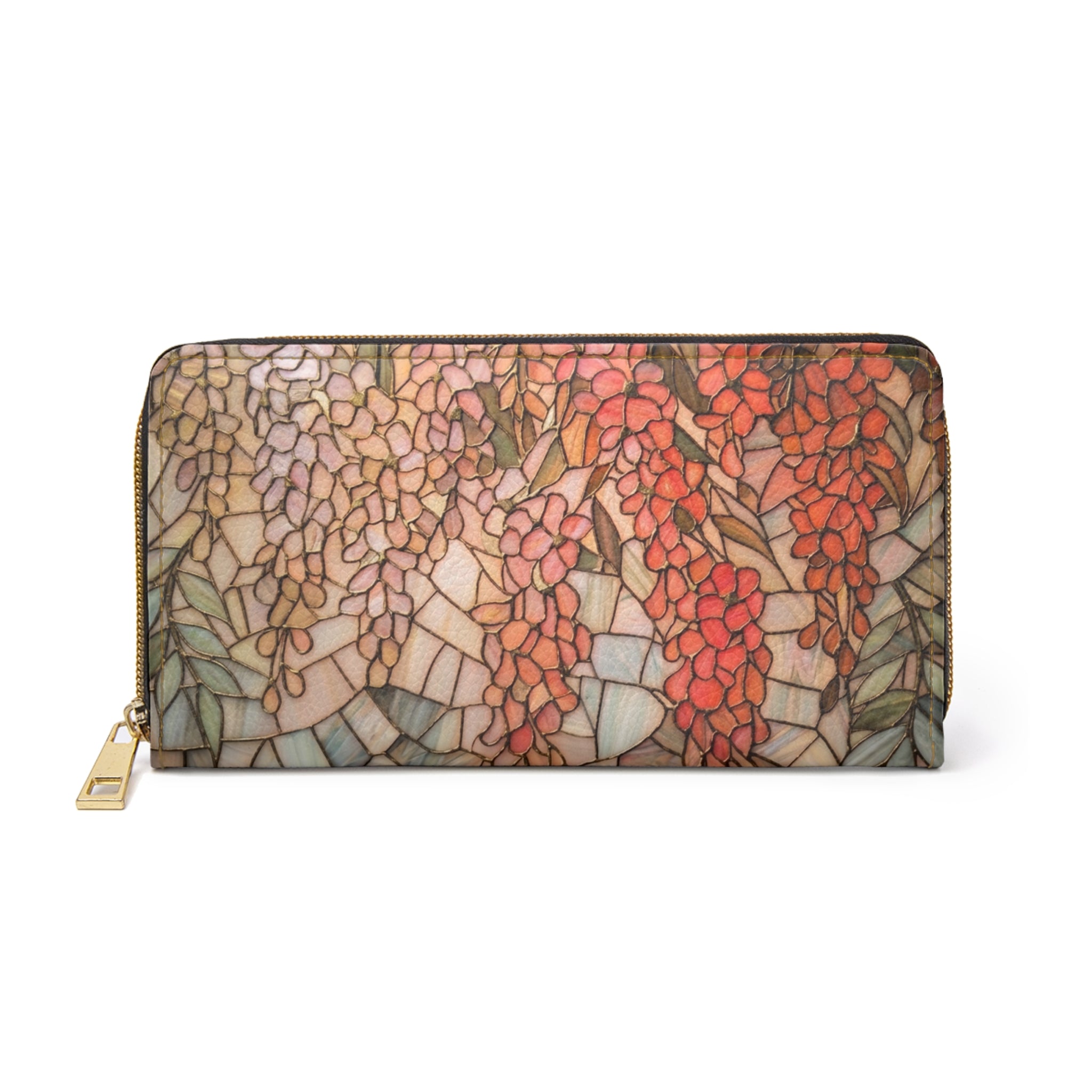 Copy of Zipper Wallet, Blush Wisteria Floral Vine Purse, Pink Flower Clutch, Botanical Card Holder, Nature Lover Gift, Functional Fabric Billfold