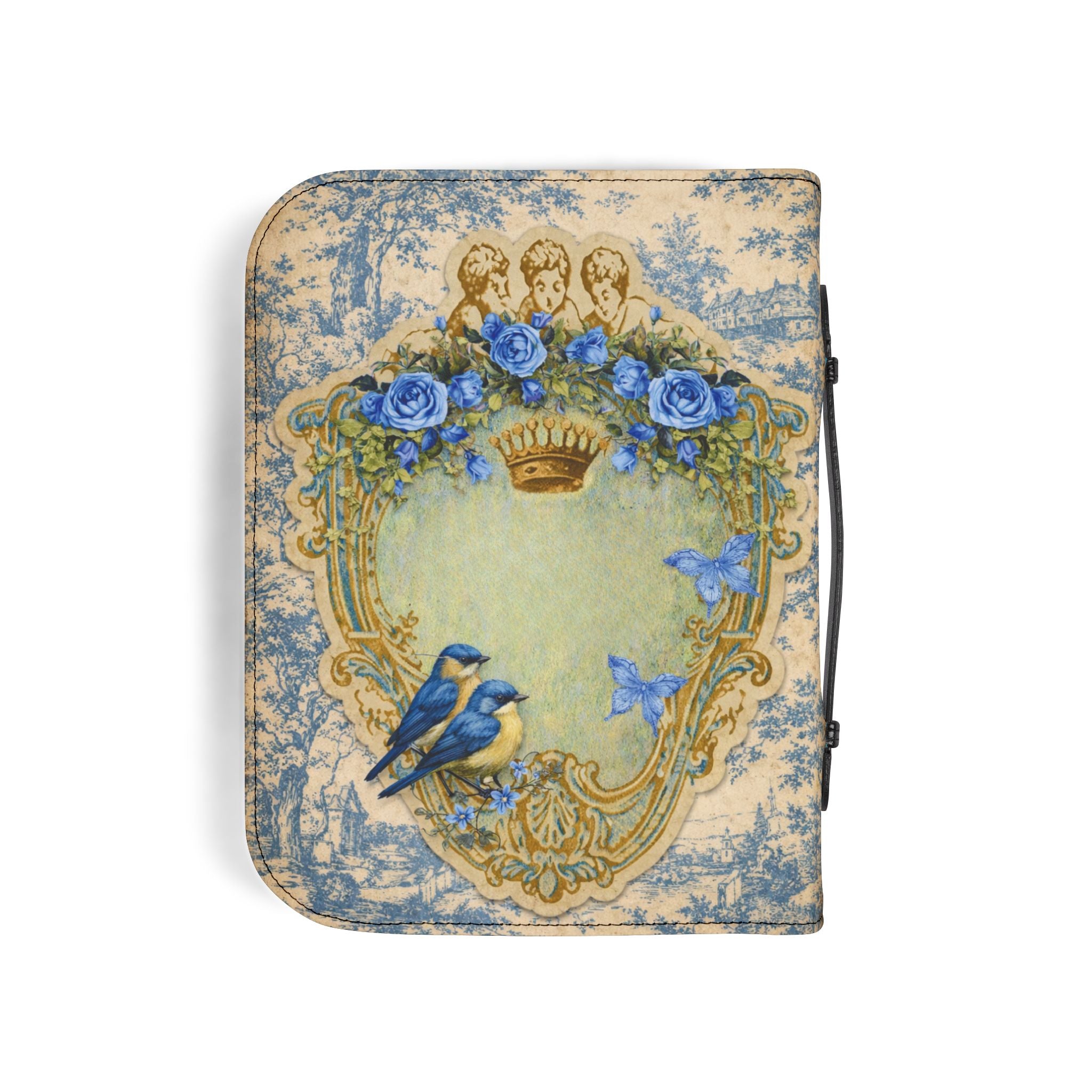 Daily Devotions Toile Bible Cover | Zippered Missal Cover with Handle