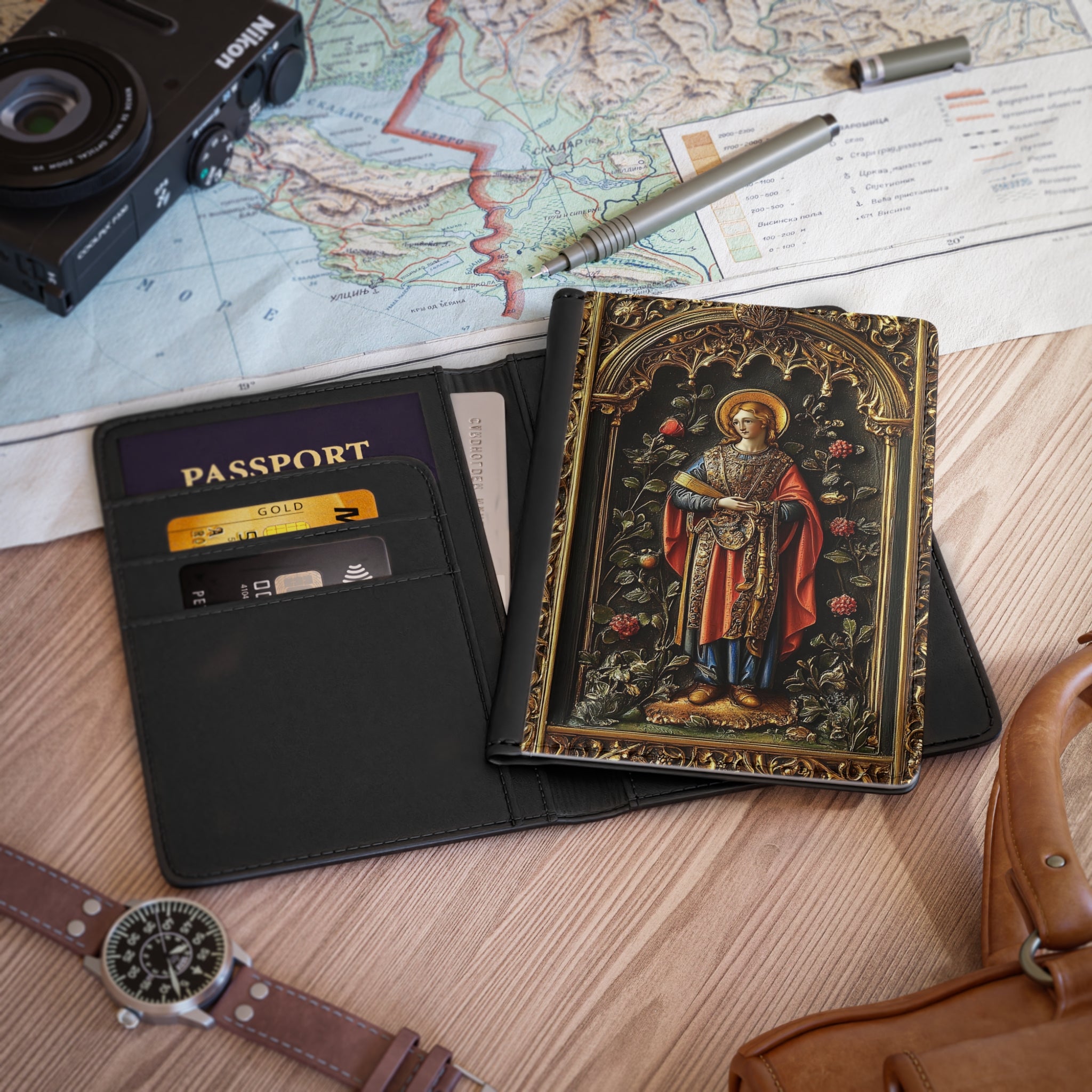 Medieval Saints Renaissance Passport Cover | RFID Travel Wallet