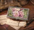 Hydrangea Peony Floral Business Card Holder | Victorian Calling Card Case