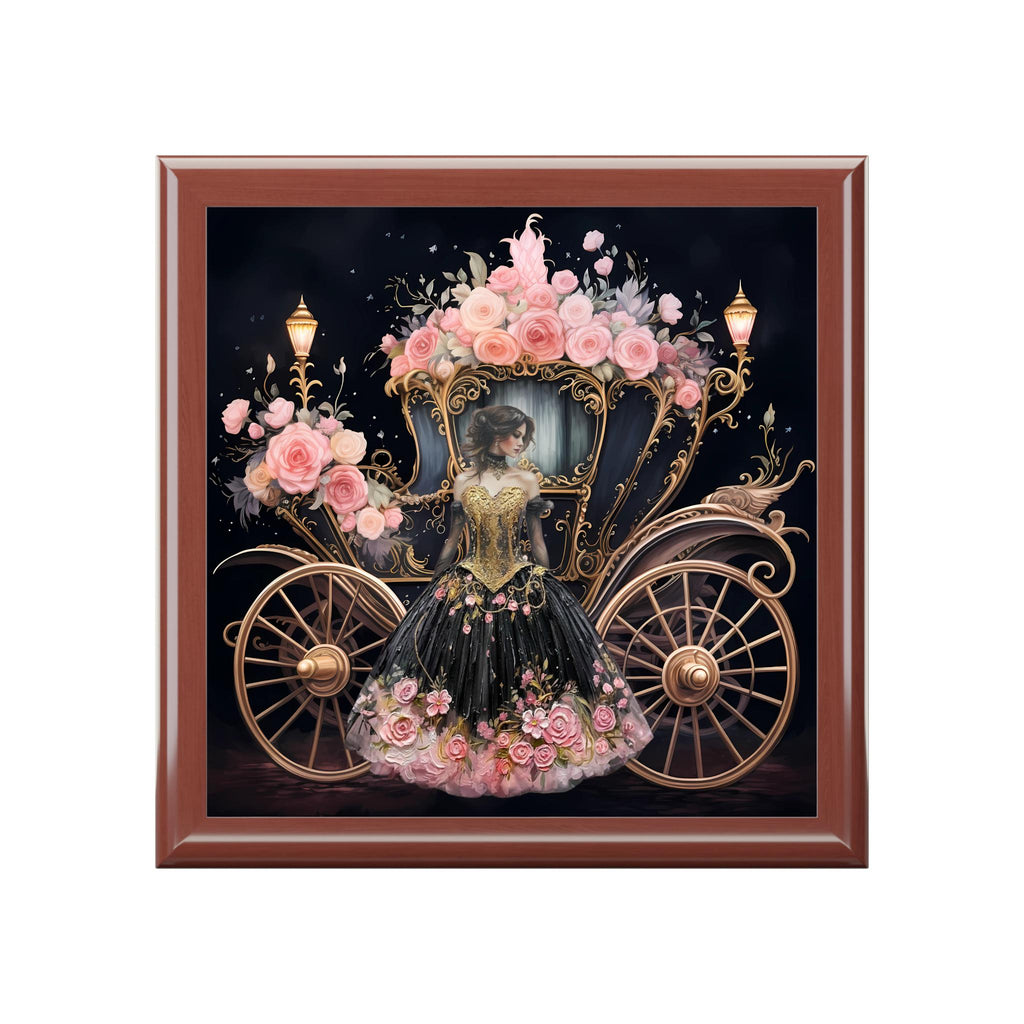 Victorian Carriage Jewelry Box | Floral Princess Keepsake Trinket Chest