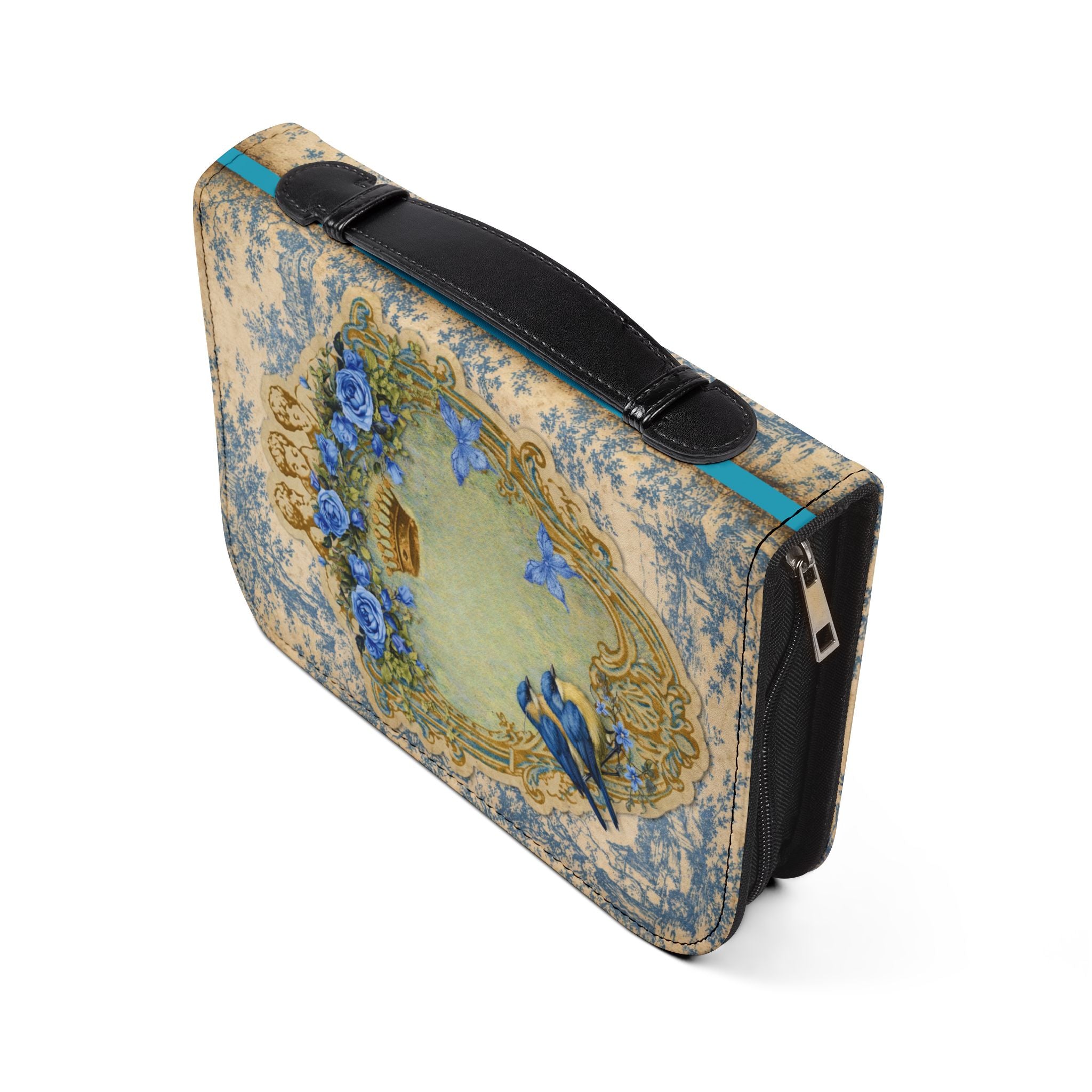 Daily Devotions Toile Bible Cover | Zippered Missal Cover with Handle