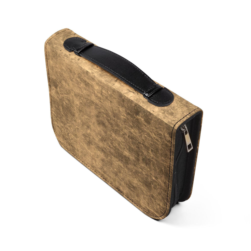 Warrior For Christ Bible Cover Printed Vegan Leather Bible Case Handle, Zipper