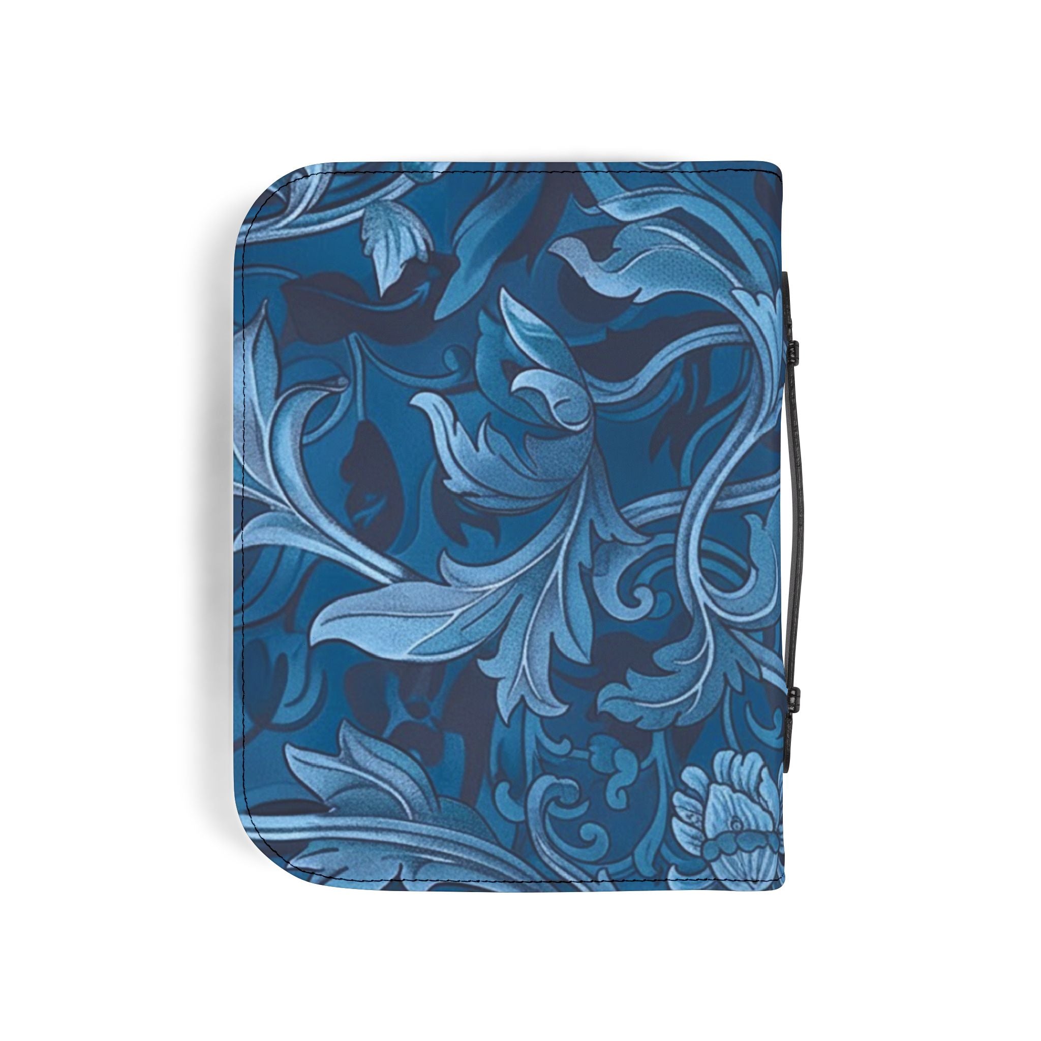 Floral Crucifix Bible Cover Vegan Leather Bible Cover with Handle & Zipper | Christian Bible Study