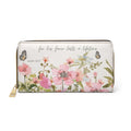 Wildflowers Scripture Zipper Wallet | Floral Bible Verse Wallet