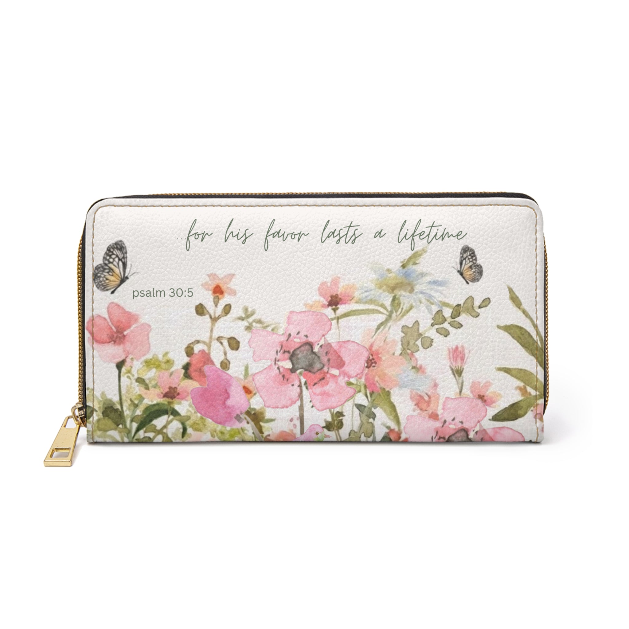 Wildflowers Scripture Zipper Wallet | Floral Bible Verse Wallet