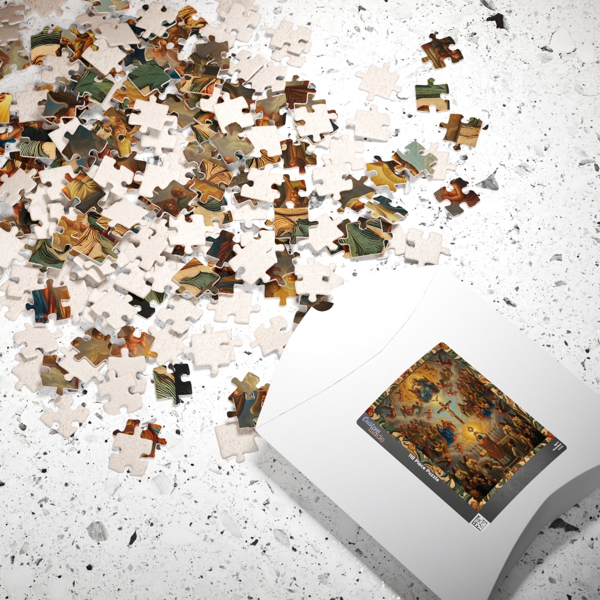 Catholic Mass Eucharist Crucifixion Artwork Puzzle 520 Piece | Religious Jigsaw