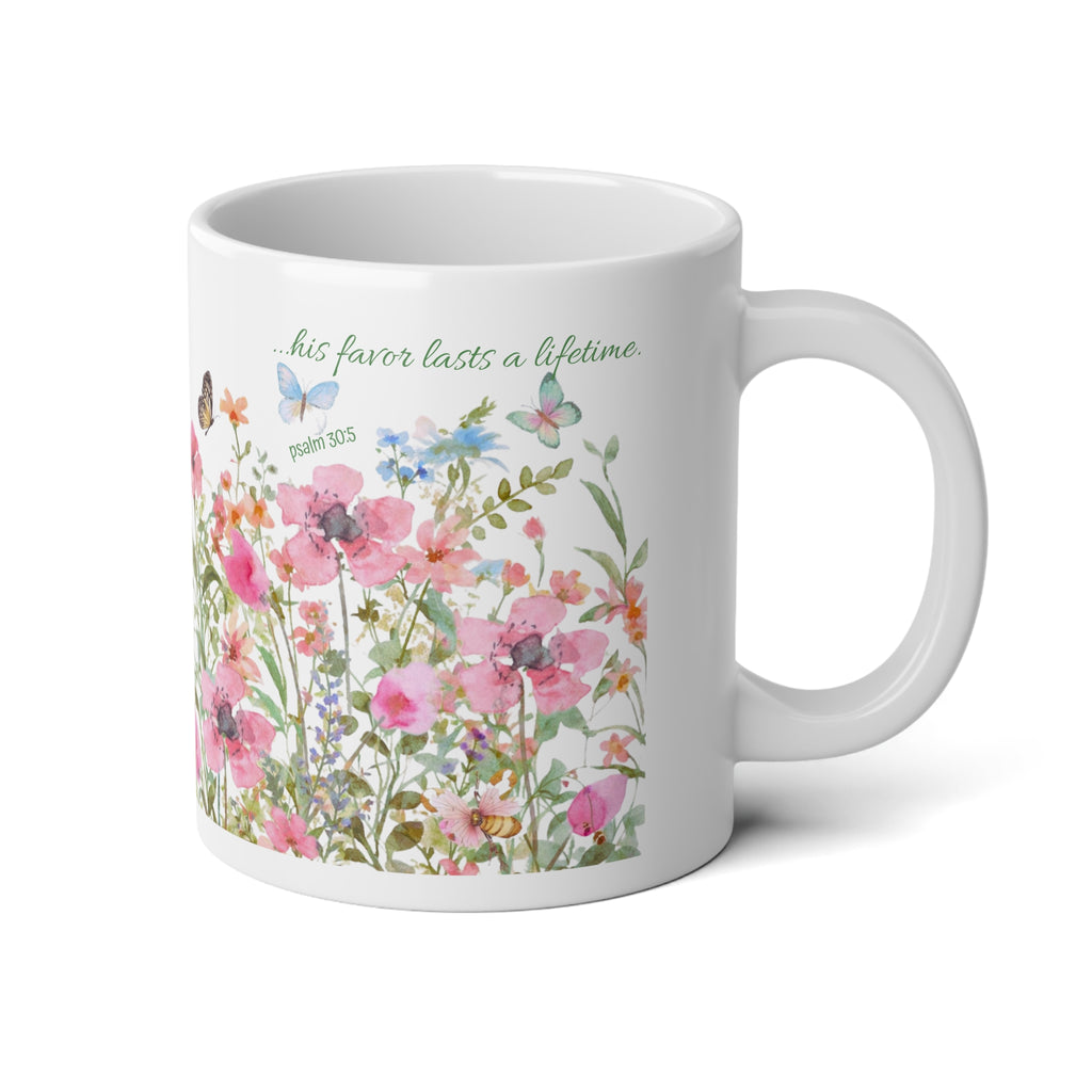 JUMBO Wildflower Floral Mug | 20oz Jumbo Ceramic Mug Coffee Lovers Gift Cup