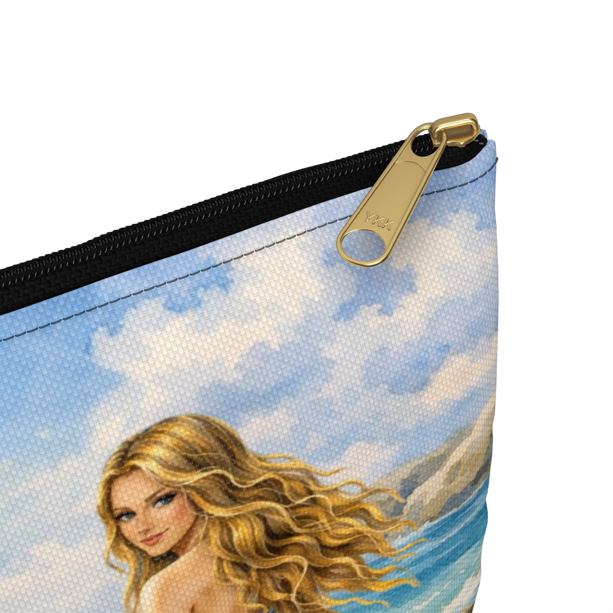 Mermaids Beach Accessory Pouch | Ocean Seashell Starfish Cosmetic Bag | Toiletry Bag for Beach Goer