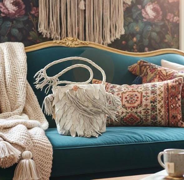 Sleek Boho Fringe Shoulder Bag | Artisan Leather Small Purse, Phone Holder