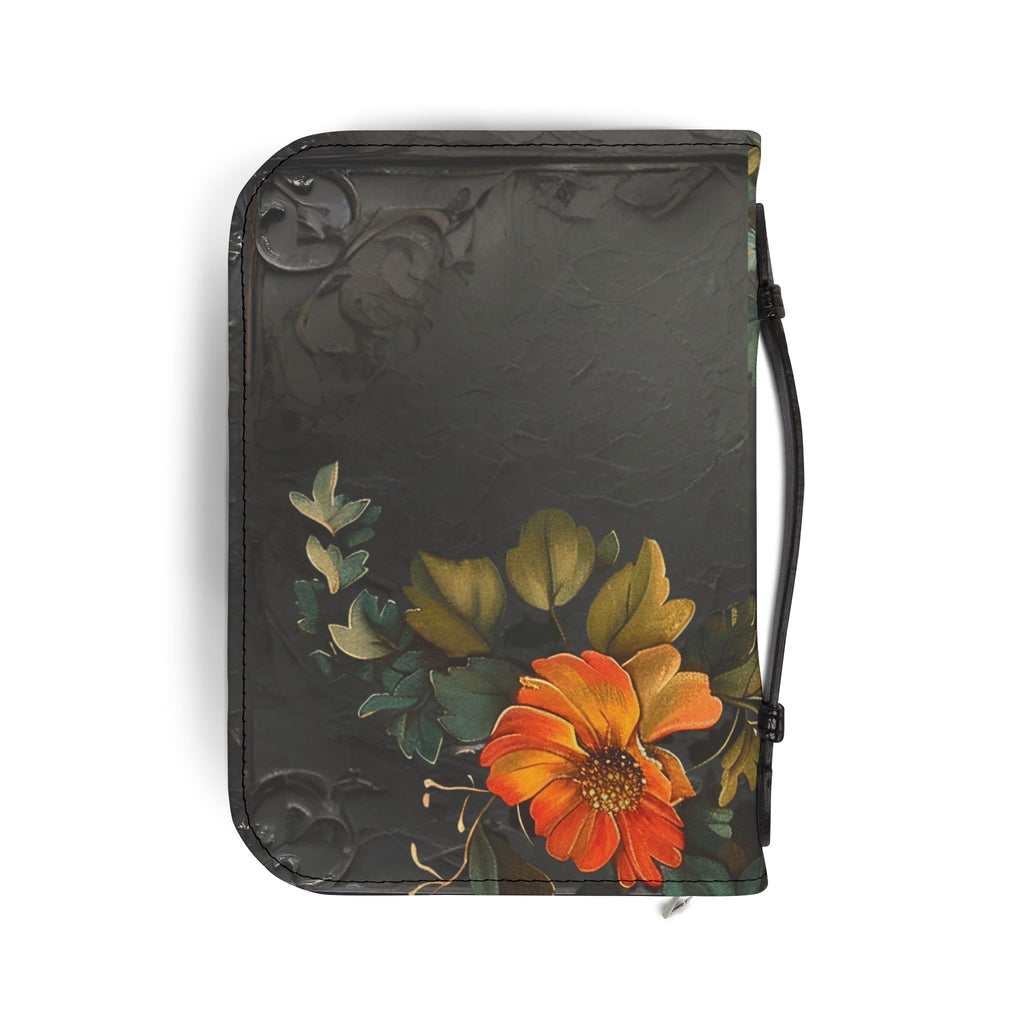 3D IMAGE Floral Bible Cover | Floral Design | Christian Gift | Vegan Leather Bible Case with Handle & Zipper | Bible Study Accessory
