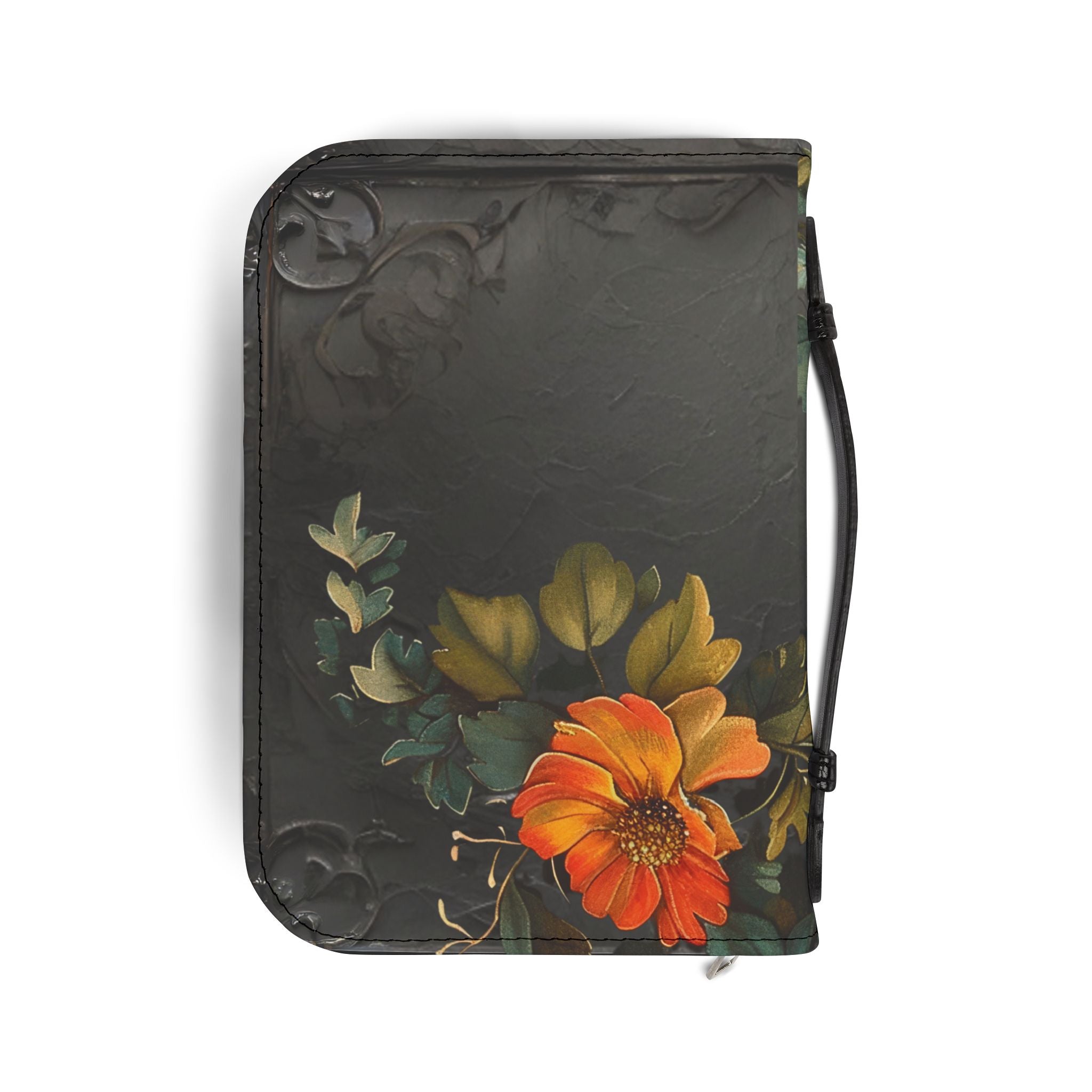 3D IMAGE Floral Bible Cover | Floral Design | Christian Gift | Vegan Leather Bible Case with Handle & Zipper | Bible Study Accessory