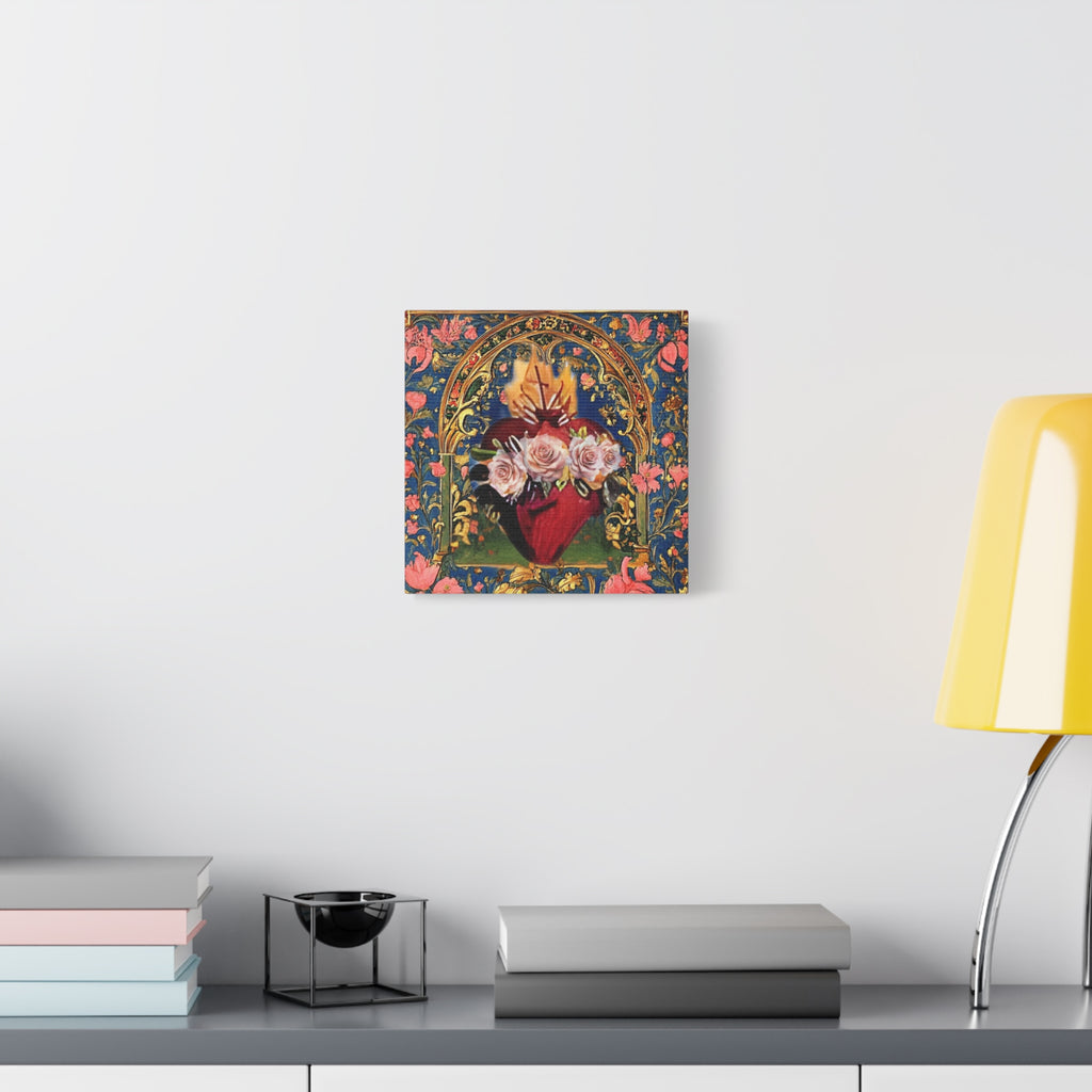 Immaculate Heart of Mary Canvas Wall Hanging Virtue of Goodness Decor Religious Gift