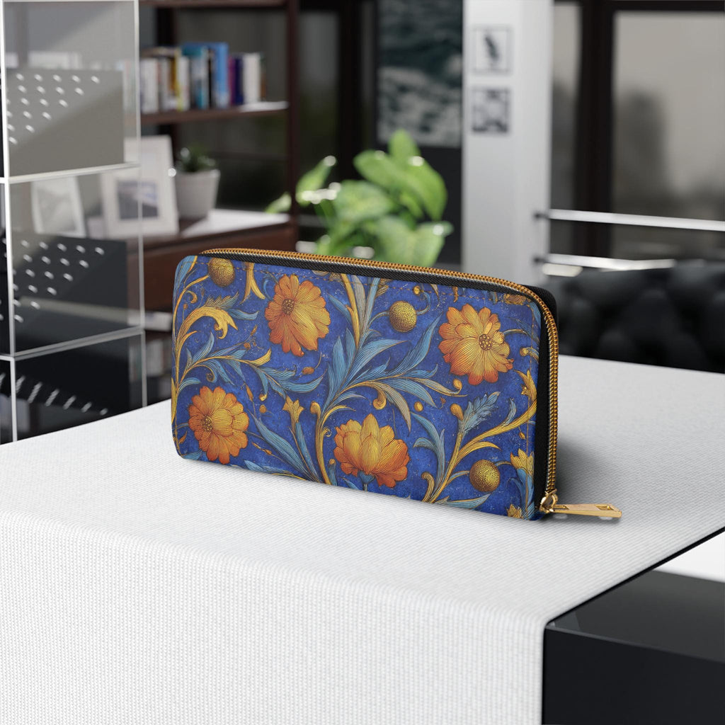 Florentine Floral Zipper Wallet | Classic Italian Pattern Clutch Purse