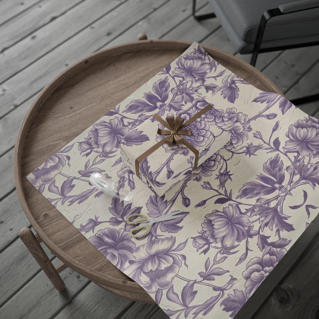Lavender Toile Botanical Floral Wrapping Paper | Gift Wrap