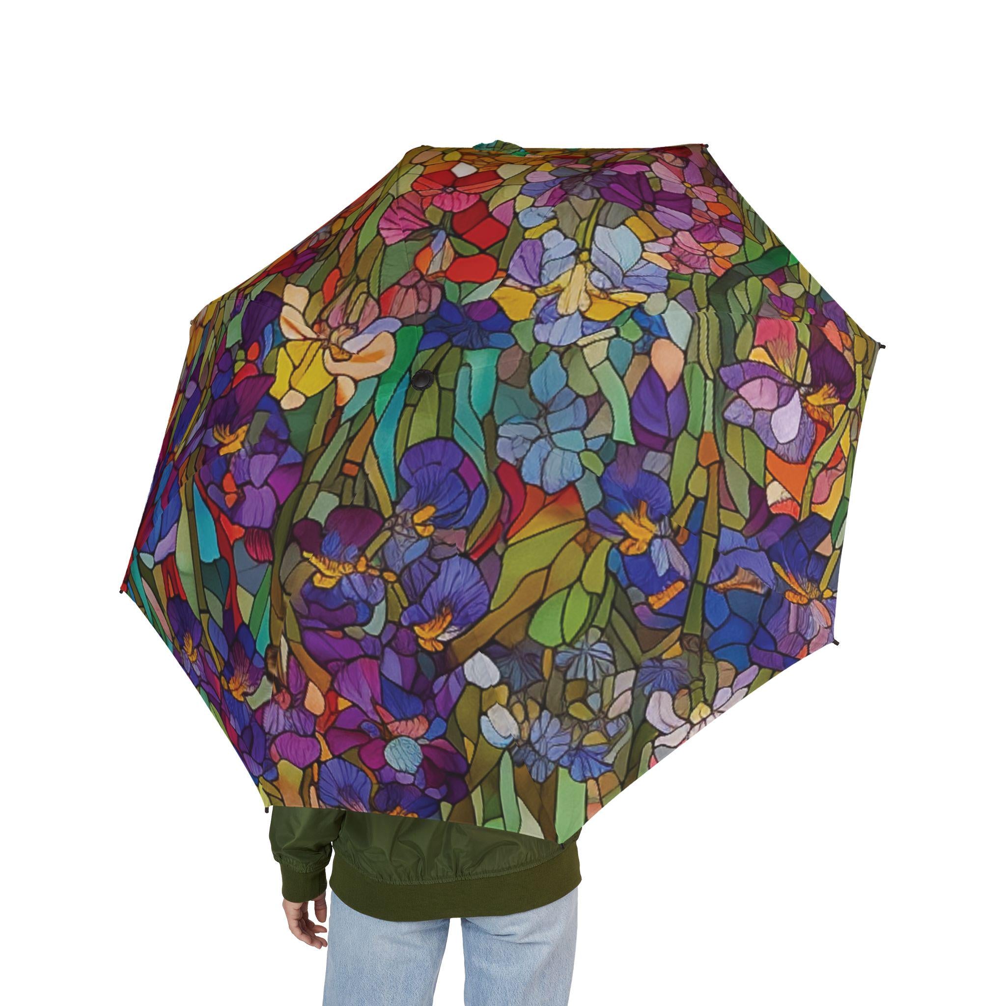 Monet Inspired Botanical Umbrella: Garden Design, Compact Size for Travel 48"
