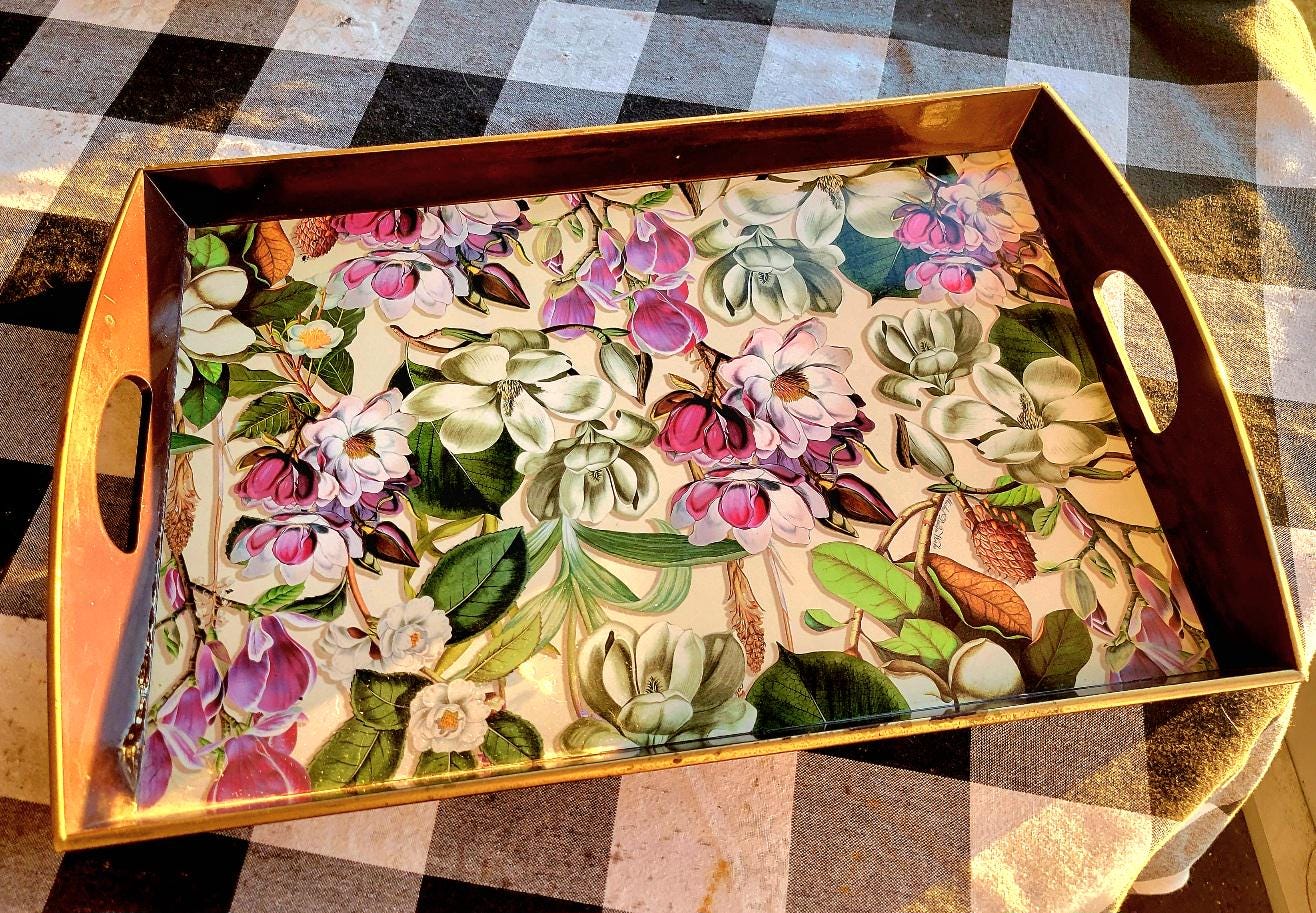 Floral Cocktail Table Tray – Bed Tray  Hostess Gift Michael Co