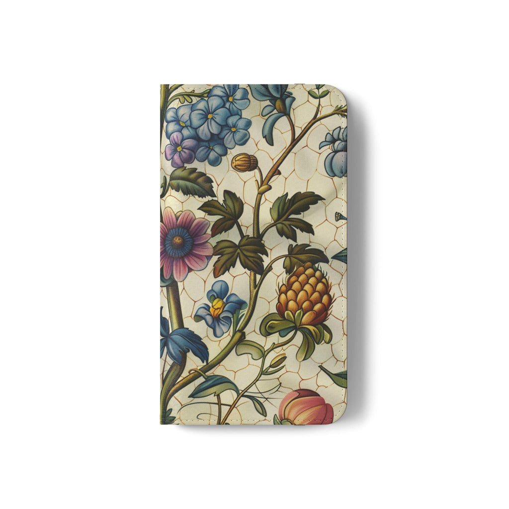Vintage Floral Faux Leather Phone Wallet Case Elegant Bookish Flip Case with Card Slots