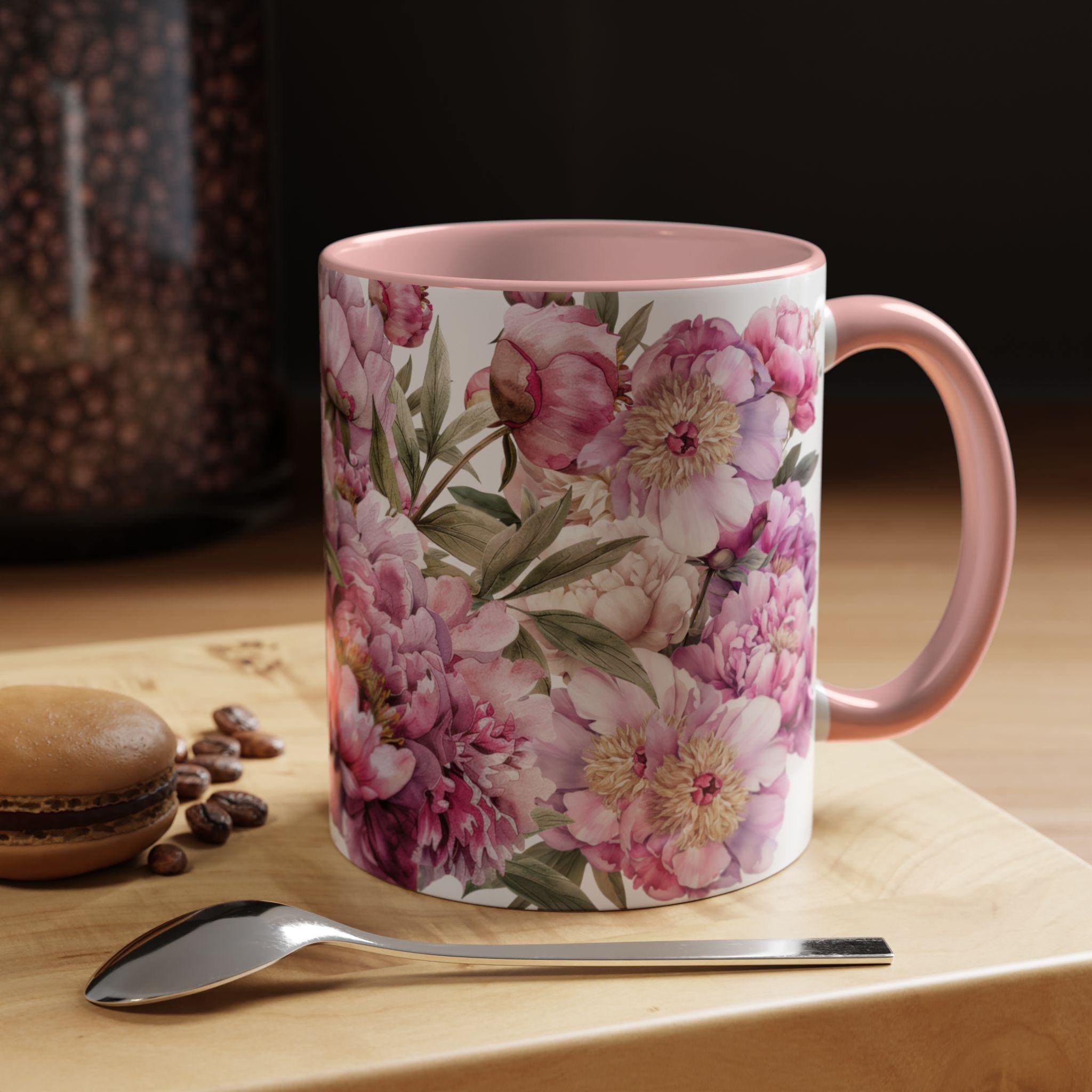 Peony Bouquet Mug | Accent Coffee Mug 11oz 15oz