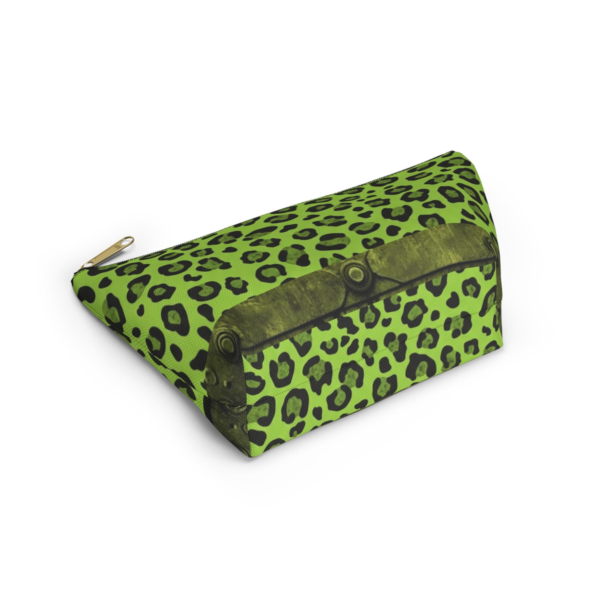 Acid Green Leopard Print Pouch • Bold Zipper Bag