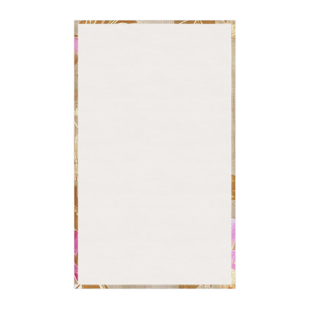 Golden Fiber Floral Vine Tea Towel | Pink Botanical Kitchen Towel