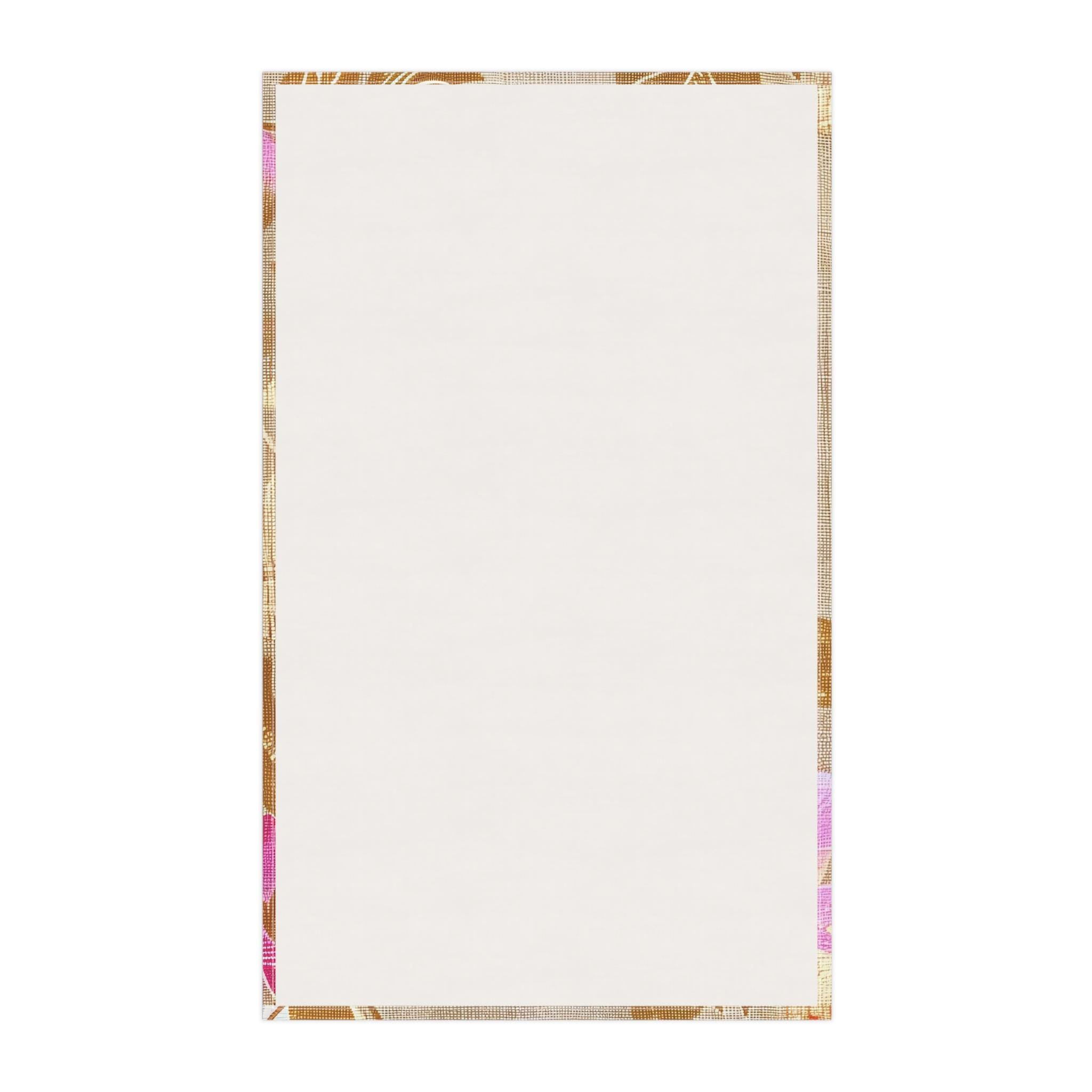 Golden Fiber Floral Vine Tea Towel | Pink Botanical Kitchen Towel