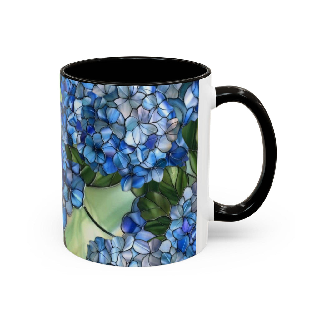 Blue Hydrangea Floral Mug | 11oz 15oz Ceramic Coffee Cup