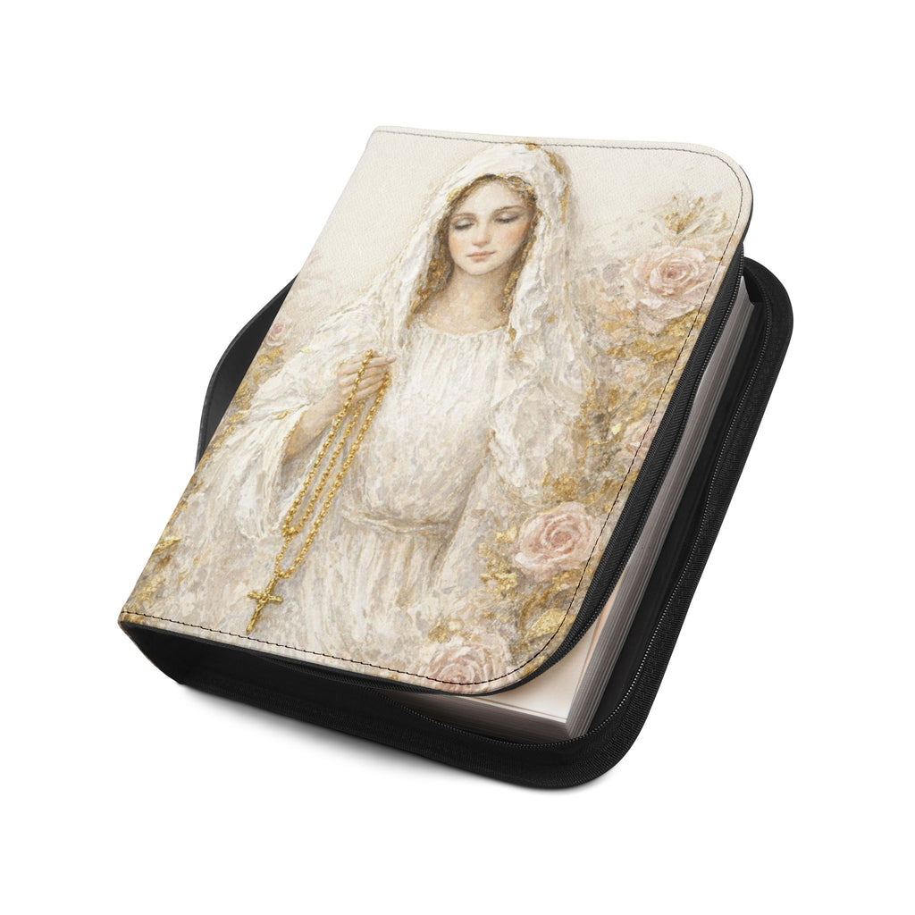 Our Lady of the Rosary Bible Cover | Zippered Scripture Organizer | Bible Carrying Case