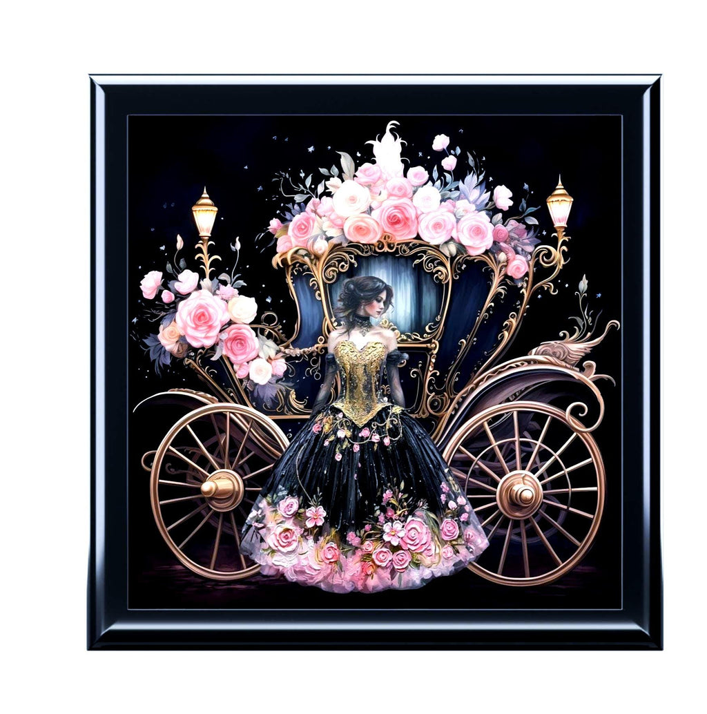 Victorian Carriage Jewelry Box | Floral Princess Keepsake Trinket Chest