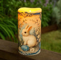 Flameless LED Easter Bunny Candle Centerpiece Pillar Nightlight, WAX Gift Decor
