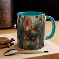 Colorful Modern Rooster Mug | Modern Farmhouse Kitchen, Rustic Morning