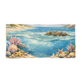 Under the Sea Beach Towel Watercolor Seashells Sand Dunes | Coastal Summer Towel | Ocean Lover Gift | Beach Decor | PCS