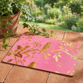 Golden Botanical Pink Dish Mat | Microfiber Kitchen Mat