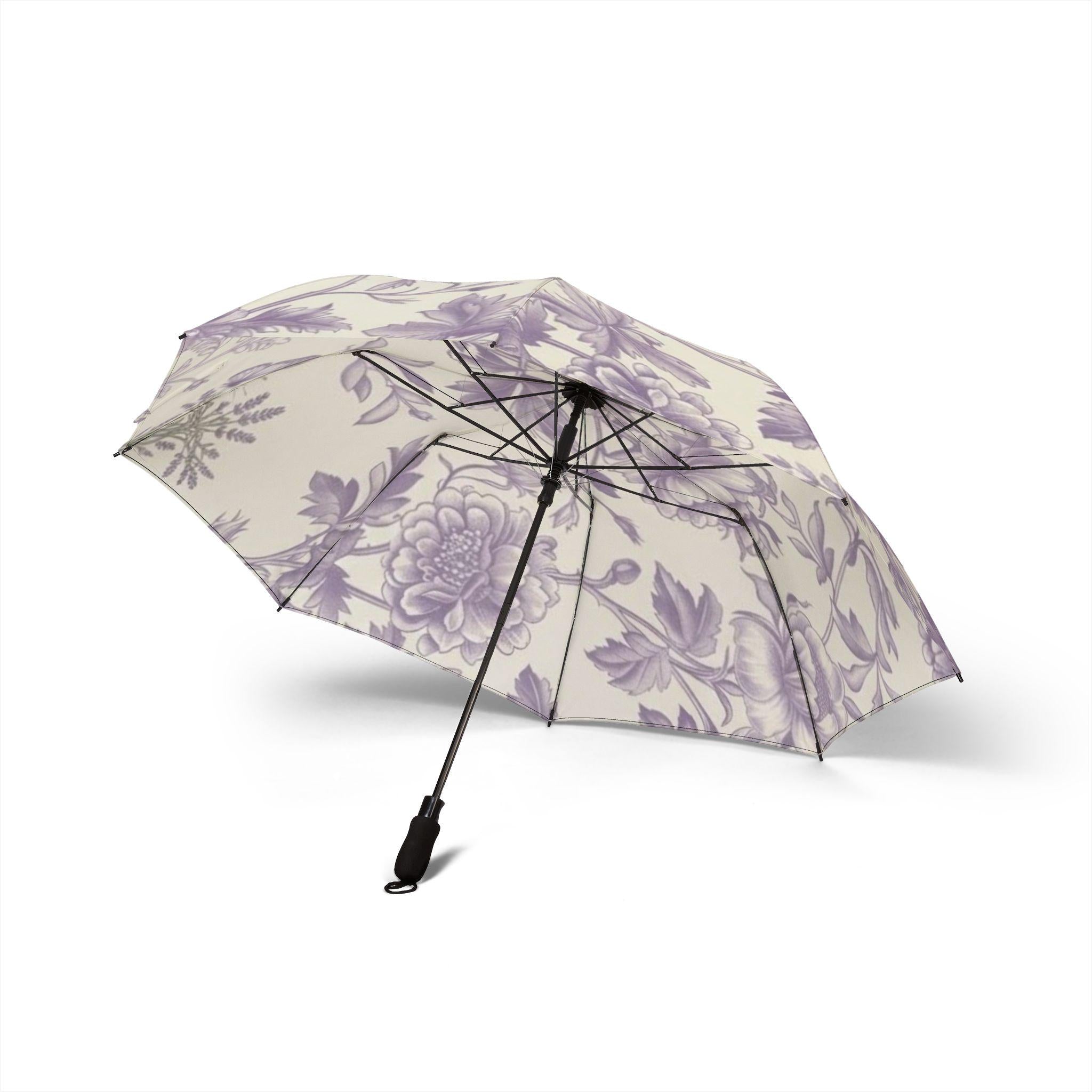 Victorian Lavender Toile Umbrella | Semi-Automatic Foldable Umbrella