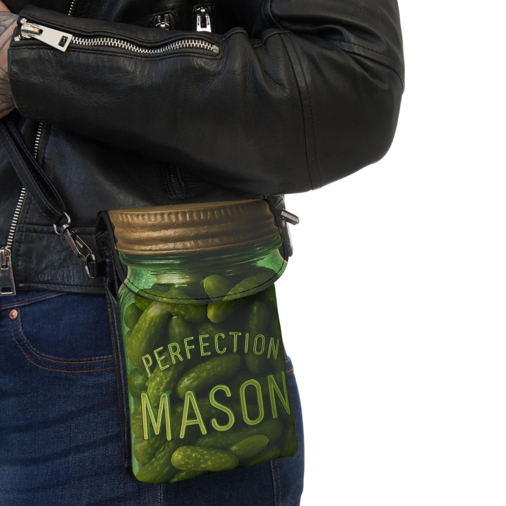 Pickle Jar Crossbody Bag: Novelty Vegan Leather Phone Purse