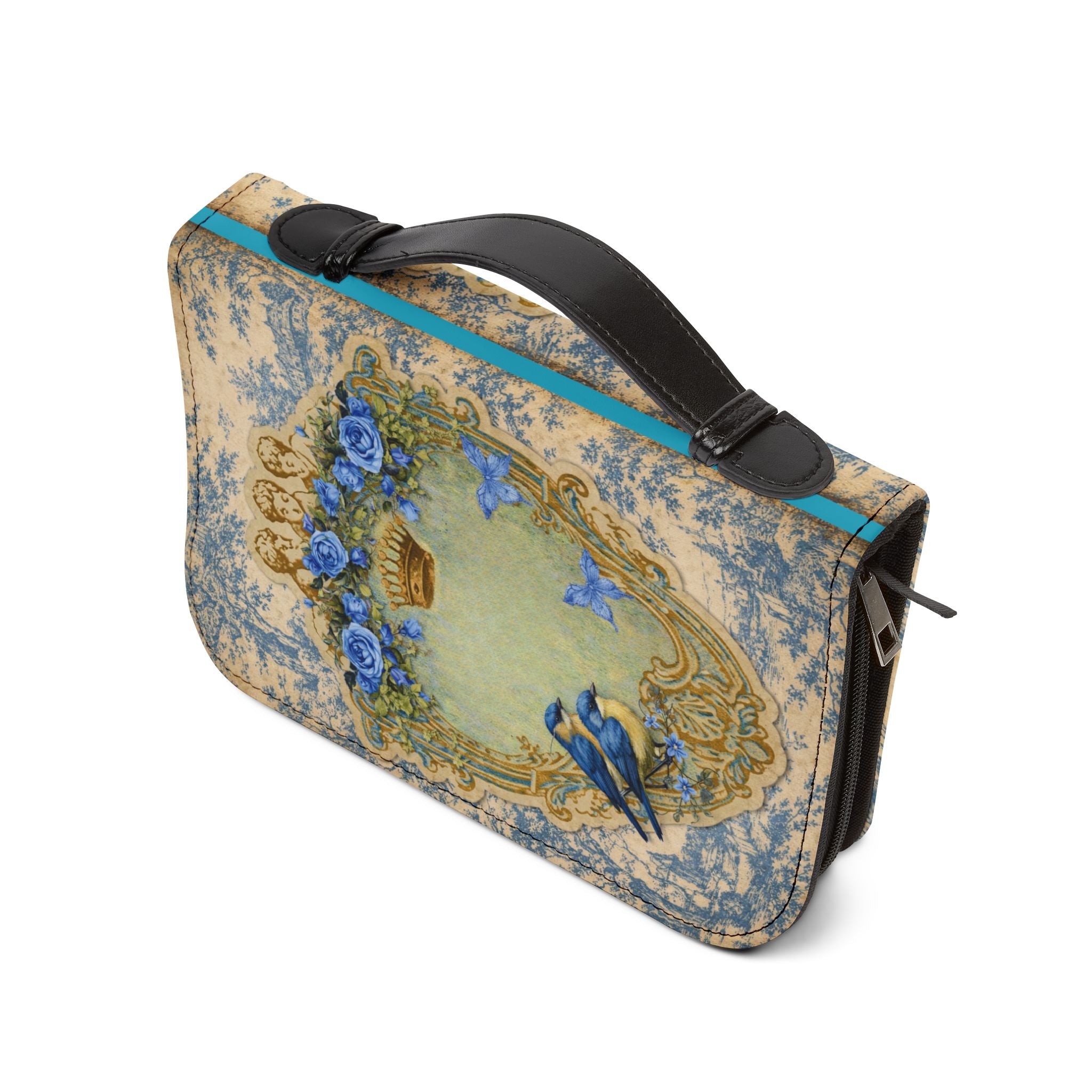 Daily Devotions Toile Bible Cover | Zippered Missal Cover with Handle