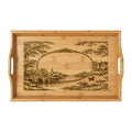 Personalized Pastoral Toile Engraved Bamboo Serving Tray | Bed Tray | Wedding Anniversary Gift