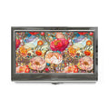 Floral Mosaic Business Card Holder, Elegant Office Accessory