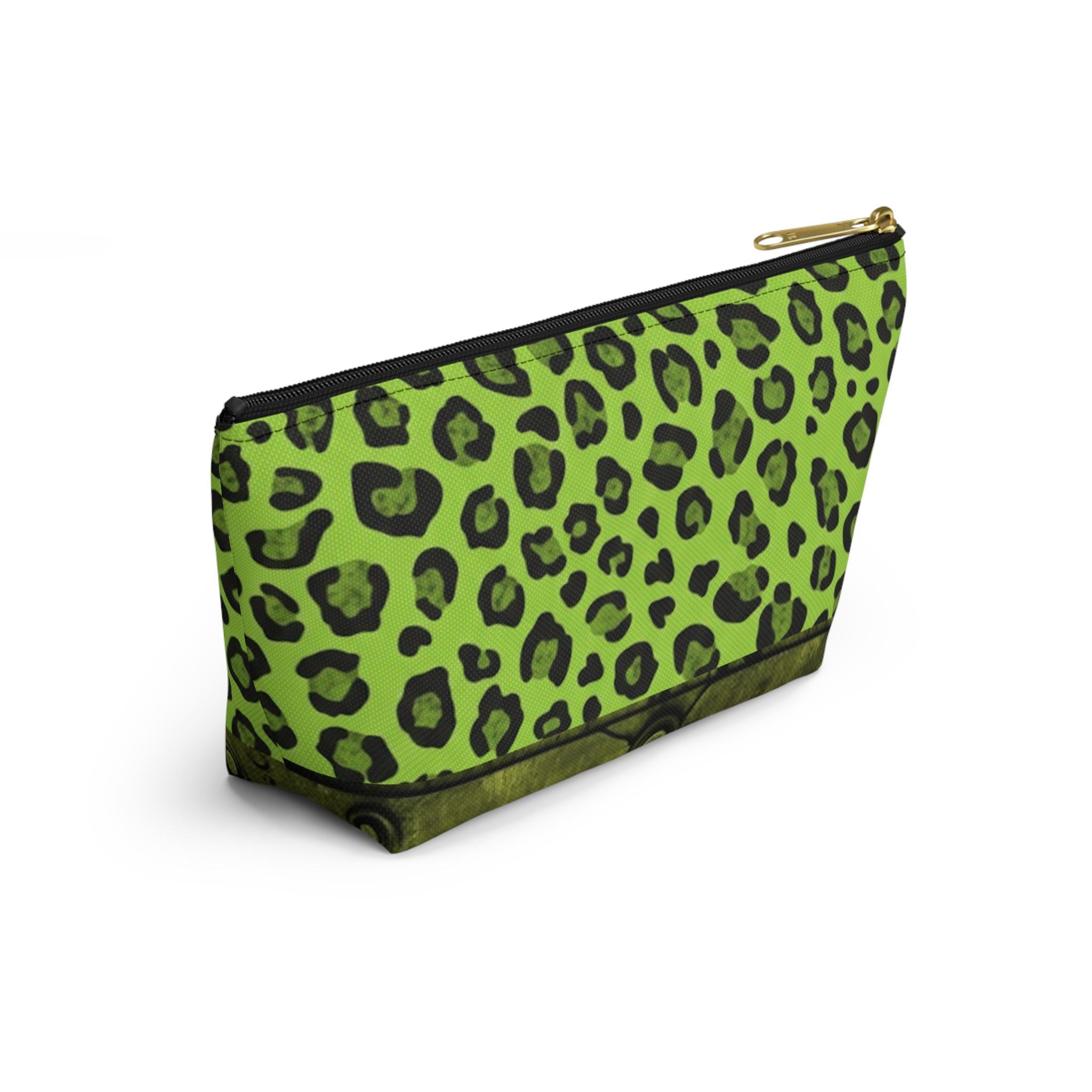 Acid Green Leopard Print Pouch • Bold Zipper Bag