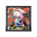 Chinoiserie Garden Jewelry Box, Pink Coral Blue Trinket Case