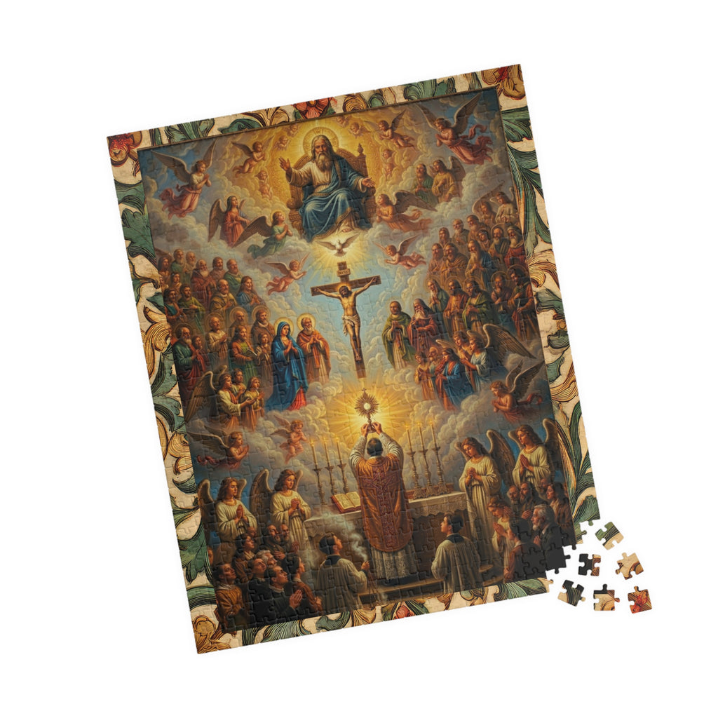 Catholic Mass Eucharist Crucifixion Artwork Puzzle 520 Piece | Religious Jigsaw