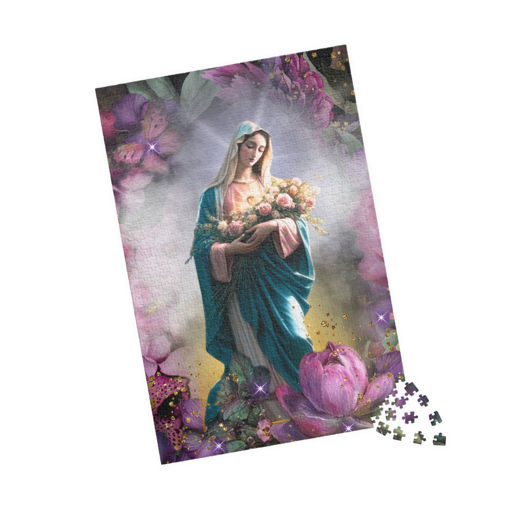 Mary in Heaven Puzzle | Religious Christian Illustration, Marian Scene