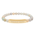 Walk By Faith bar bracelet Natural Stone Stretch Bracelet | Christian Scripture Jewelry