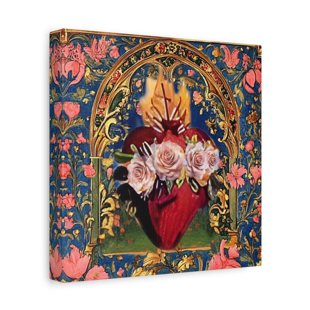 Immaculate Heart of Mary Canvas Wall Hanging Virtue of Goodness Decor Religious Gift