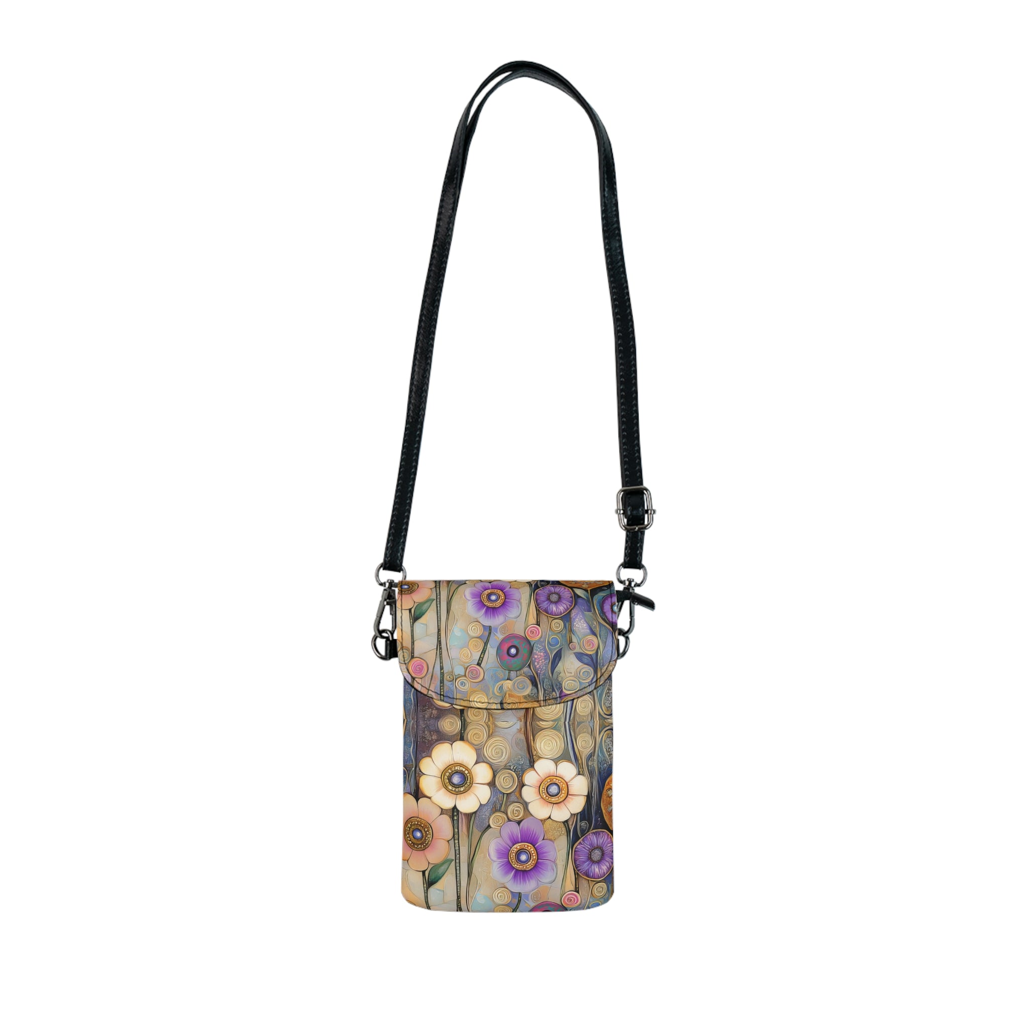 Klimt Style Art Nouveau Card Holder Small Cell Phone Wallet | Retro Pattern