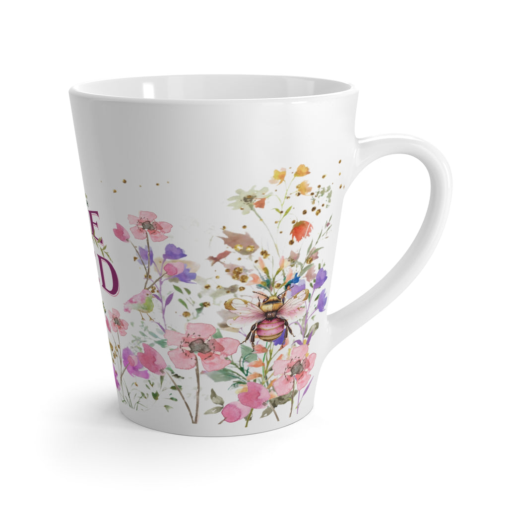 Life Is A Seed of Hope latte mug | floral watercolor birds, inspirational quote