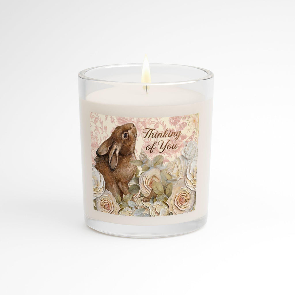 Thinking of You Candle and Crochet Flower Bouquet Gift Set