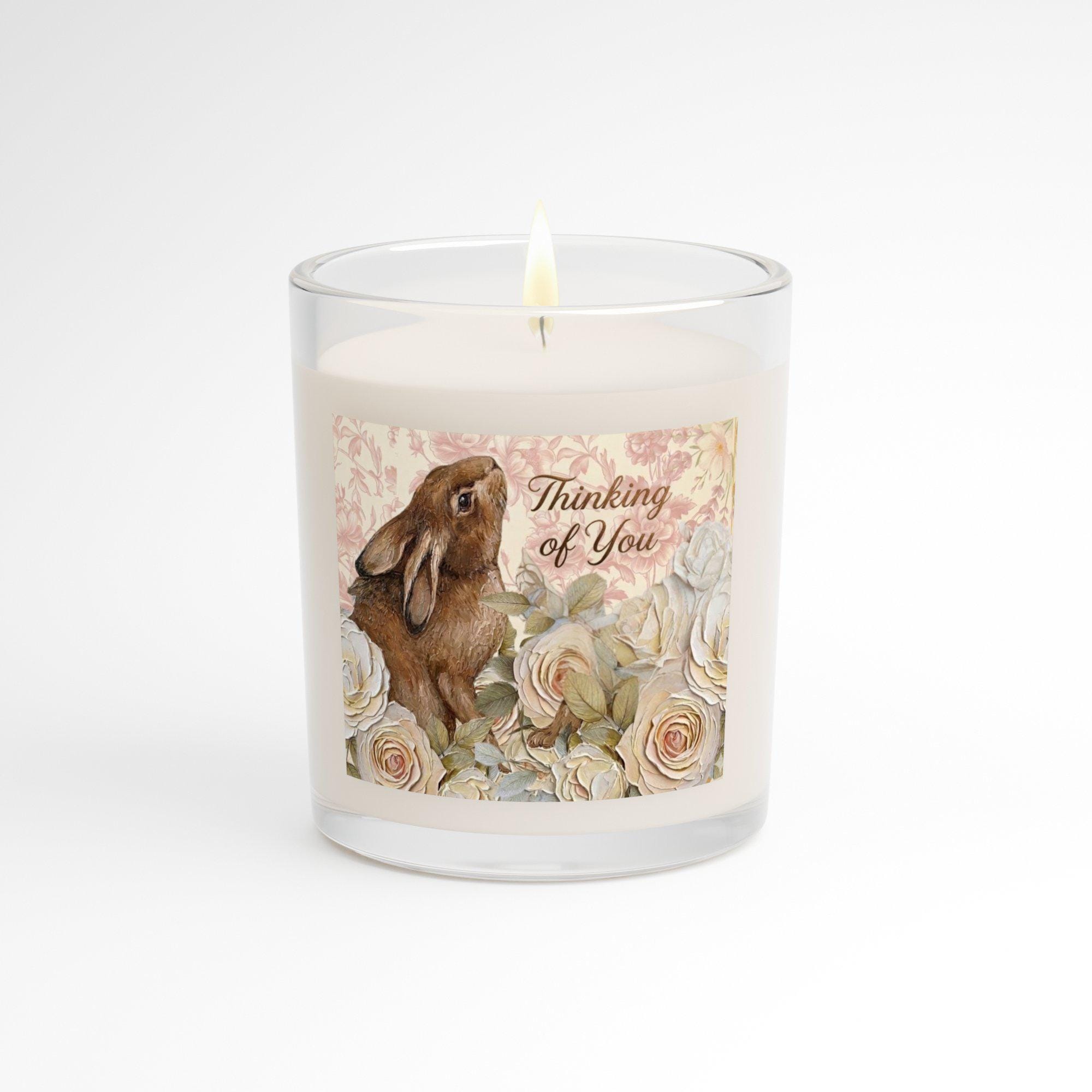 Thinking of You Candle and Crochet Flower Bouquet Gift Set