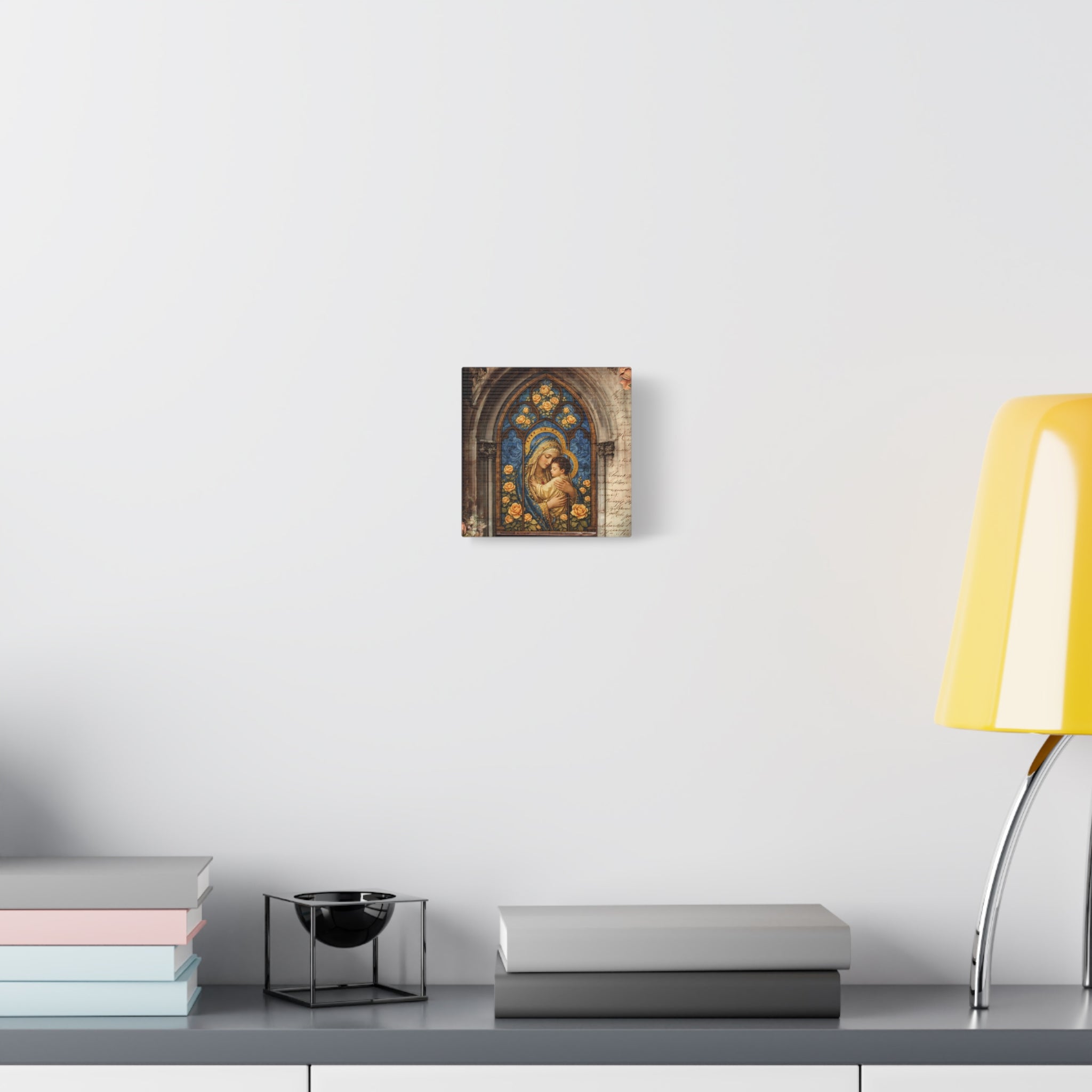 Mary Stained Glass Window Canvas Wall Hanging | Matte Stretched Canvas